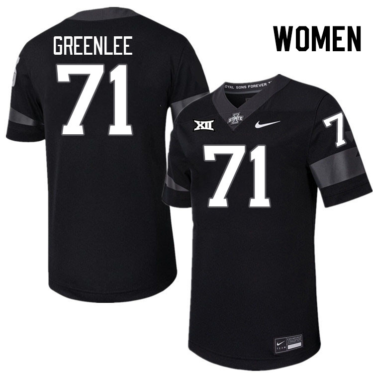 Women #71 Gabe Greenlee Iowa State Cyclones College Football Jerseys Stitched-Black